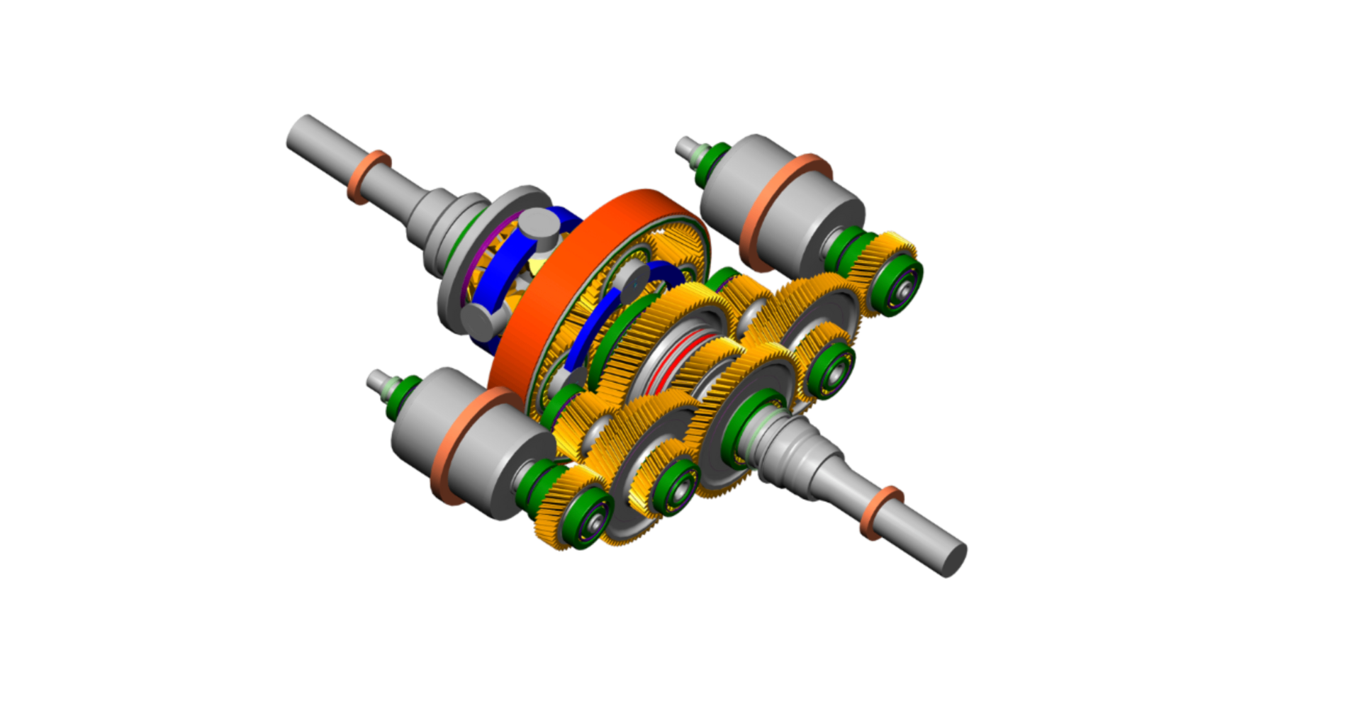 MASTA system model - transmission gear assembly with bearings and shafts